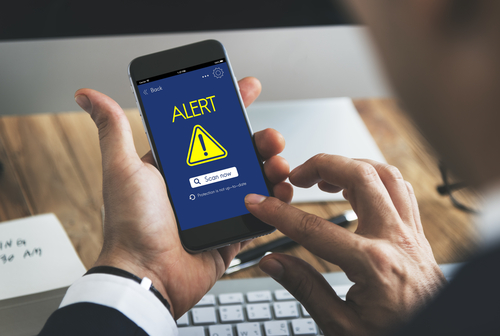 You can get a text or email alert from home security systems.